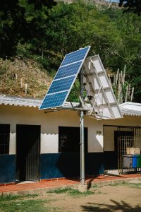 Solar panels bring energy to a community building in Katansama
